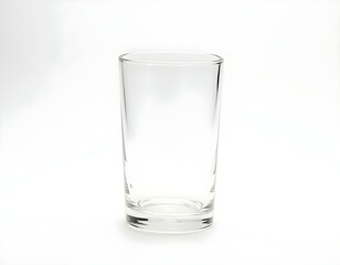 empty glass isolated on white background - Glass mockup showcasing a clear glass with reflections, on a bright white background  No brand or logo visible, emphasizing the minimalist aesthetic