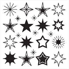 Obraz premium SET OF VECTOR VARIOUS STAR SILHOUETTES 