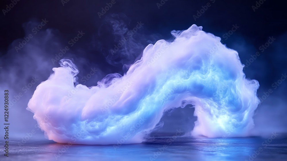 Canvas Prints futuristic neon cloudscape: luminous misty shapes in a dramatic atmospheric setting