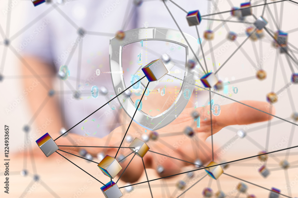 Aufkleber Cybersecurity of digital network systems with computer security enginee