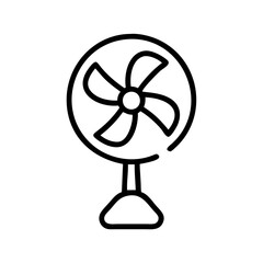 Outline icon of a fan on a transparent background for household appliances