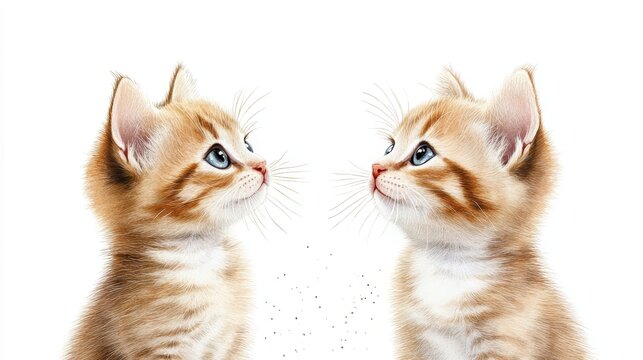 A Playful Pair of Gemini Kittens Representing the Zodiac - Twin kittens, playful and curious, symbolize duality, connection, communication