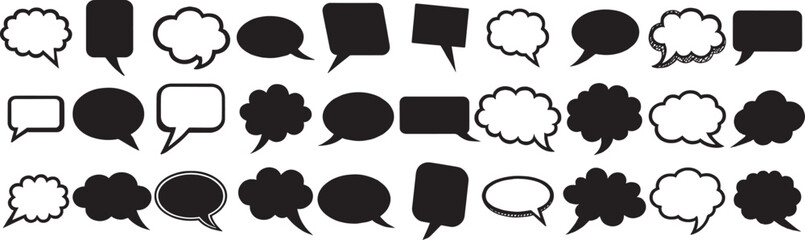 Speech bubbles with textured  isolated on black background. Colored speech bubbleSet of speech bubble, comic sticker, chat box and empty social media message balloon silhouette or communication networ