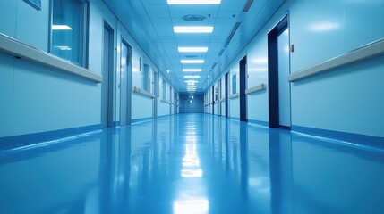 Obraz premium Emergency response training hospital corridor photography clinical environment ground level healthcare preparedness