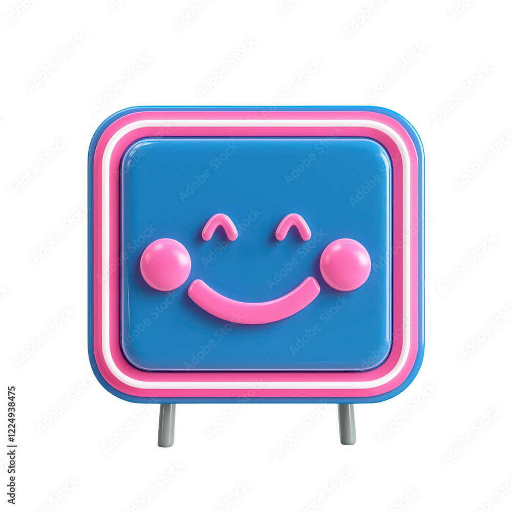 Poster a colorful, playful icon featuring a smiling face design perfect for creative projects., isolated on