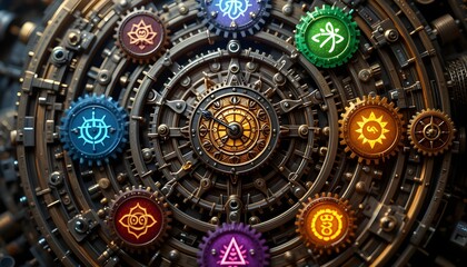 Obraz premium Steampunk Clockwork Cosmos