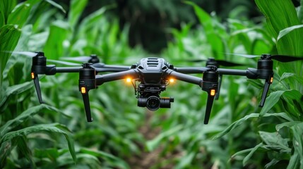 Drone in Cornfield: Agricultural Technology