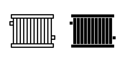 radiator Icon set. Symbol isolated white background. vector illustration. color editable.