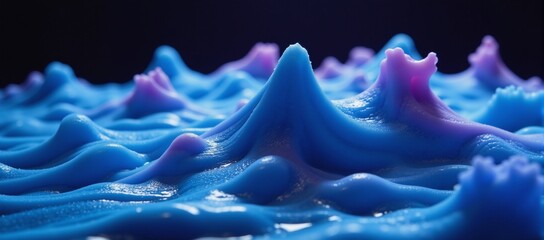 Abstract blue-purple liquid waviness set against a futuristic backdrop