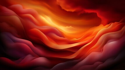 Abstract fiery sunset landscape, swirling cloudscape, fiery orange and red hues, digital art, vibrant colors, dramatic sky, fiery waves, surreal art, fantasy art,  