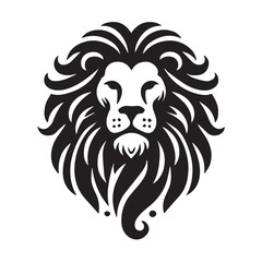 Fototapeta premium black and white Vector illustration of a lion head icon