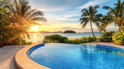 Luxury Tropical Sunset: Infinity Pool Paradise