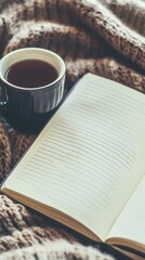 Naklejka premium Morning Reflection with a Journal and Tea