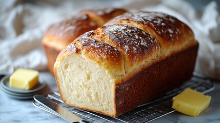 Baking fresh homemade bread kitchen food photography cozy setting close-up comforting experience