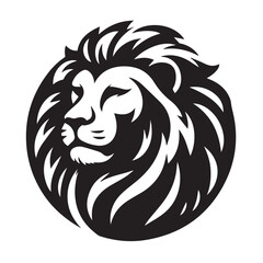Fototapeta premium black and white Vector illustration of a lion head icon
