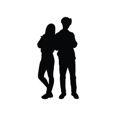 Silhouette Characters of People in Casual and Professional Poses.