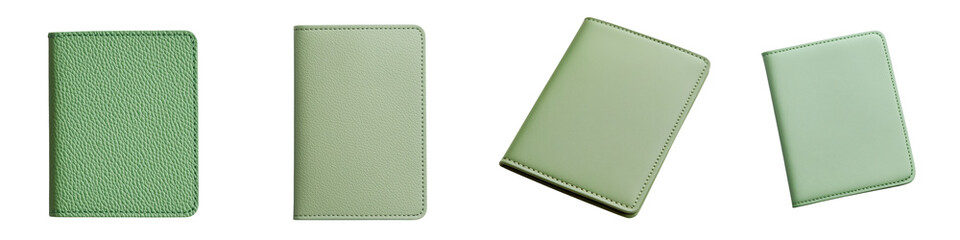 Green Leather Notebook or Journal Lying on Desk for Business Office or School Organizational and Educational Use  Clean Minimal and Modern Design
