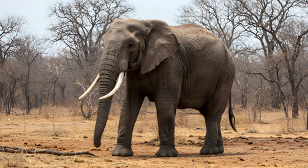 Obraz premium African Elephant on Transparent Background