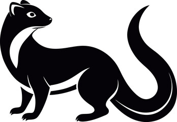 weasel silhouette vector animal silhouette weasel
