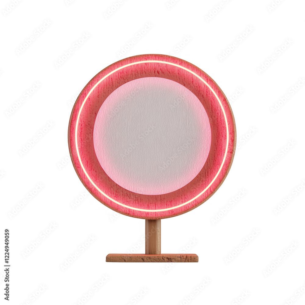 Poster modern led table lamp with a stylish circular design and vibrant colors., isolated on a transparent 