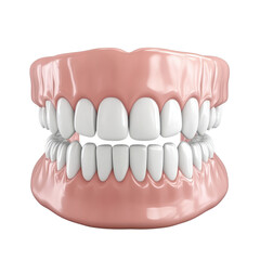 Obraz premium Realistic dental model showcasing healthy teeth and gums., isolated on a transparent background.