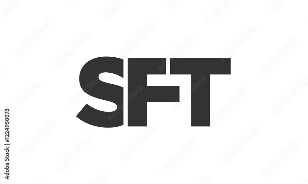 Poster sft logo design template with strong and modern bold text. initial based vector logotype featuring s