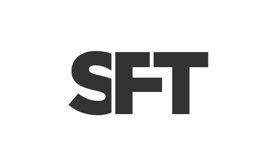 SFT logo design template with strong and modern bold text. Initial based vector logotype featuring simple and minimal typography. Trendy company identity.