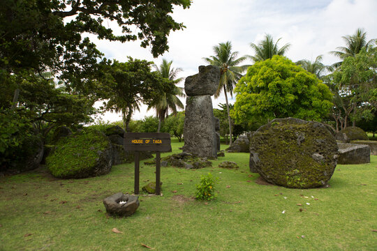 Tinian Island Taga's house on a cloudy summer day