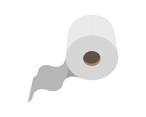 Simple, clean illustration of a toilet paper roll with a gently unwinding sheet. Perfect for websites, apps, or presentations needing a hygienic, minimalist graphic.
