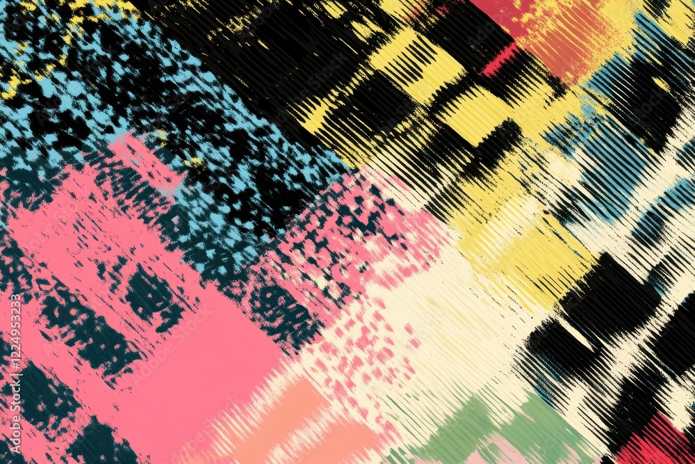 Aufkleber colorful abstract pattern with bold lines and textures for creative projects and backgrounds