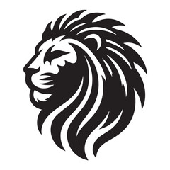 Fototapeta premium Vector illustration of a lion head mascot with tattoo style, featuring a wild animal face, symbolizing strength and nature