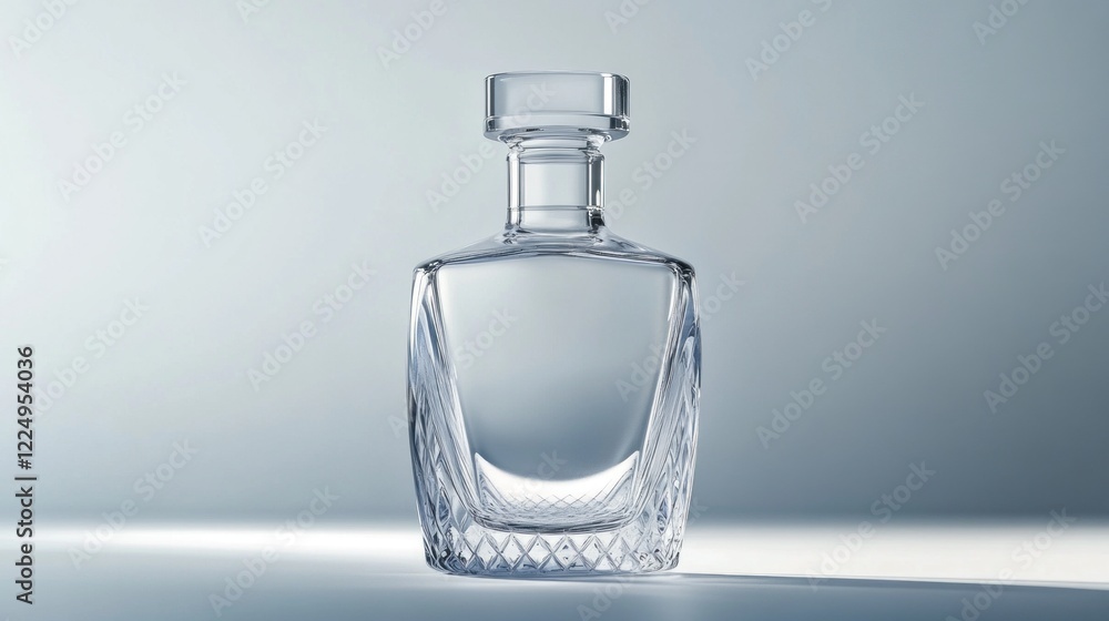 Poster elegant glass decanter with intricate geometric pattern on a gradient background