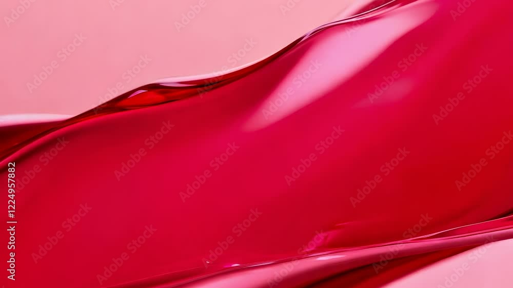 Poster glossy red satin fabric featuring soft folds and an elegant drape. shiny texture and rich red color 