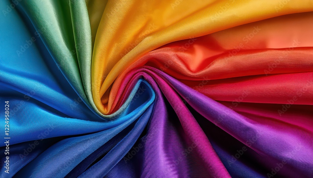 Poster stunning 3d rendered abstract soft rainbow gradient color cloth view from above showcasing a captiva