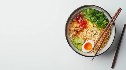 Ramen from Japan on White Background