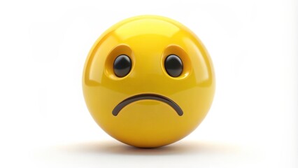 Sad emoticon, 3D rendering