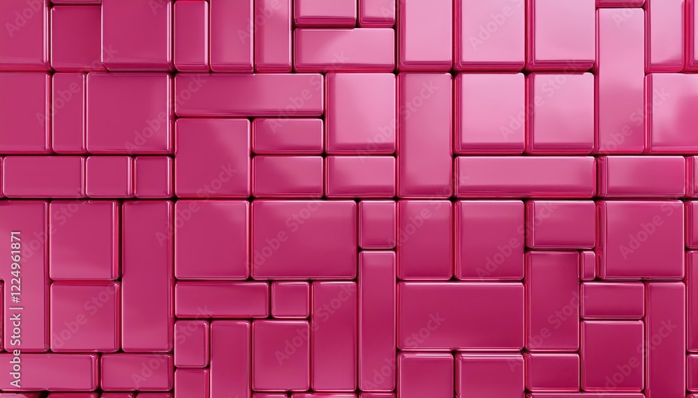 Poster striking 3d tiles mosaic constructing a visionary wall in a futuristic scene, blending innovative de