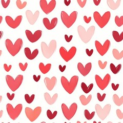happy valentine's day, valentine, love, celebration texture illustration - gift wrapping paper, wallpaper heart symbol, isolated on white background, seamless pattern