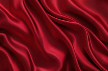 Obraz premium Luxurious red satin fabric with elegant folds and drapes.