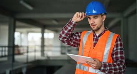 Fototapeta premium engineer in a helmet