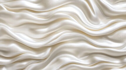 Fototapeta premium Draped Cream Silk Fabric Showing Soft Waves