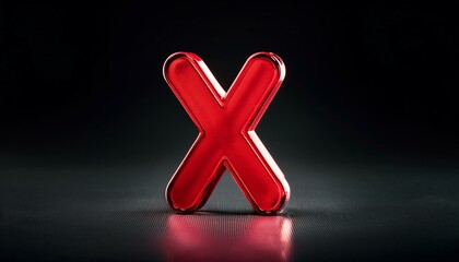 Obraz premium Um X vermelho indicando reprovação, insegurança, falha