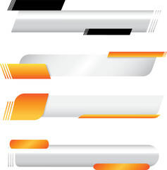 Set of blank borders for information or charts against transparent background. Bars with negative space to insert your information. Concept of broadcasting, sport, business, social media, data.
