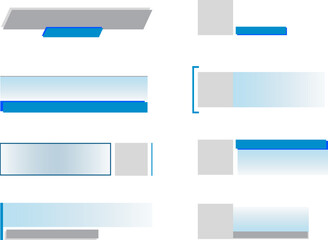 Banners for broadcasting against transparent background with blank space to insert text. Set of news bars with copy space. Television video template. Concept of social media, information.