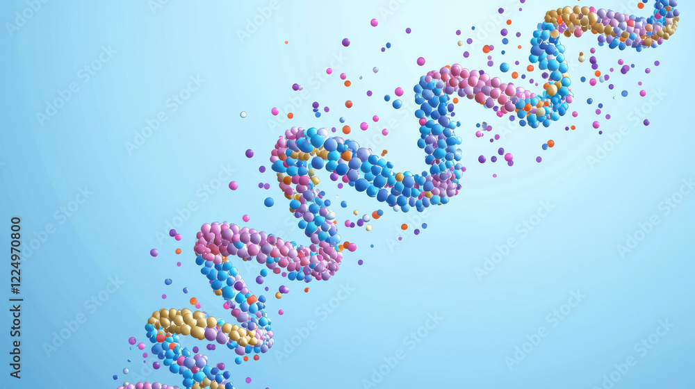 Poster dna replication process with colorful molecular structures, showcasing intricate design of genetic m