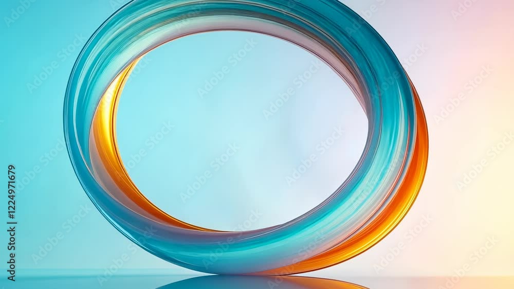 Aufkleber referring to the 3d gradient art effect, it presents two intersecting curved pipes with shapes
