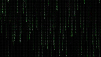 C&oacute;digos aleat&oacute;rios caindo lentamente, simulando criptografia e hacking