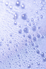 Gentle blue bubble close up abstract background
