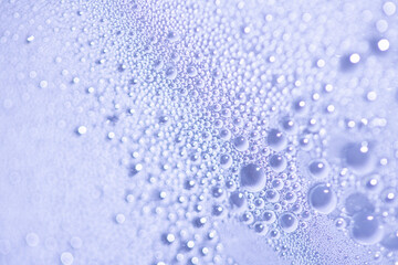 Gentle blue bubble close up abstract background