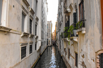Italy. Venice. Canals, buildings, bridges. Boats, yachts, ships